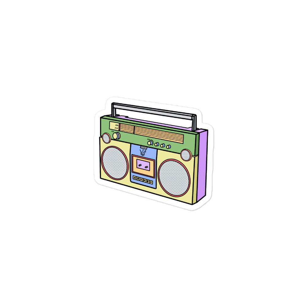 Color-block Boom Box Vinyl Sticker