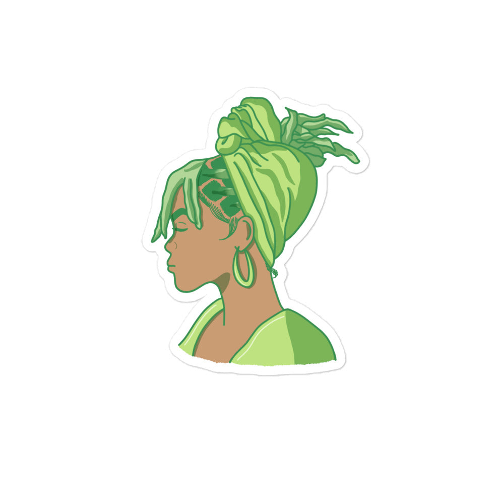 Green Girl Vinyl Sticker