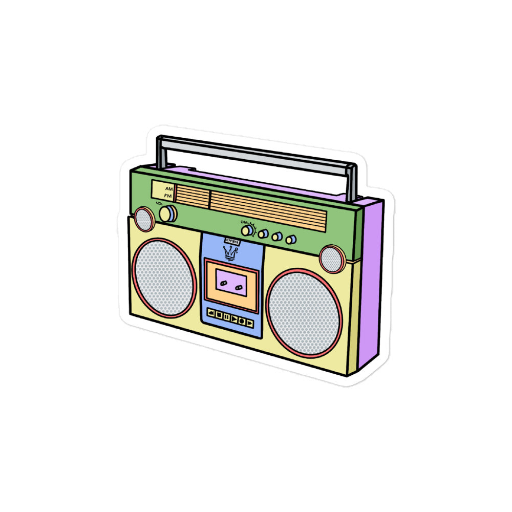 Color-block Boom Box Vinyl Sticker