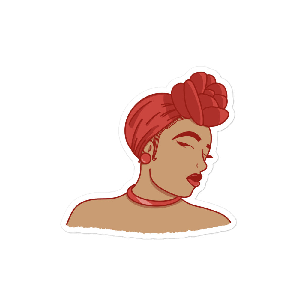 Red Girl Vinyl Sticker